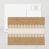Burlap mit zarter Spitze - Shabby Chic Style Postkarte (Vorne/Hinten)