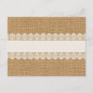 Burlap mit zarter Spitze - Shabby Chic Style Postkarte