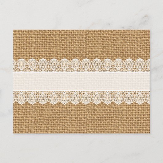 Burlap mit zarter Spitze - Shabby Chic Style Postkarte (Vorderseite)