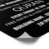 Burlap-Moschee-Silhouette, islamisches Lehreradver Poster (Ecke)