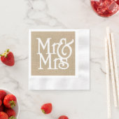 Burlap Mr. & Mrs Paper Napkins Serviette (Beispiel)