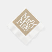 Burlap Mr. & Mrs Paper Napkins Serviette (Ecke)