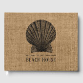 Burlap Muschel Beach House Gästebuch (Vorderseite)