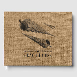 Burlap Muscheln Family Beach House Gästebuch