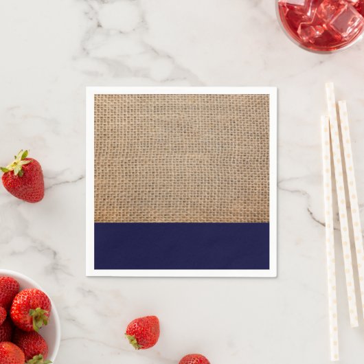 Burlap & Navy Blue Serviette (Beispiel)