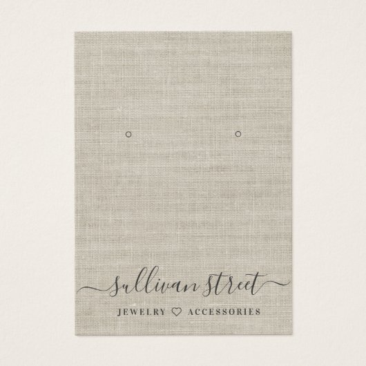 Burlap Ohrringe Schmuckkarte (Vorderseite)