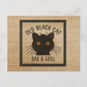 Burlap Old Black CAt Bar and Grill Postkarte (Vorderseite)