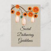 Burlap Orange Floral Mason Jar Sicherheitsmaßnahme Begleitkarte (Vorderseite)
