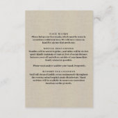 Burlap Orange Floral Mason Jar Sicherheitsmaßnahme Begleitkarte (Rückseite)