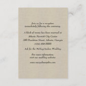 Burlap Orange Floral Mason Jars Wedding Details Begleitkarte (Rückseite)