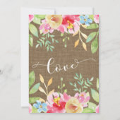 Burlap Painted Blume Vow Renewal Celebration Einladung (Rückseite)