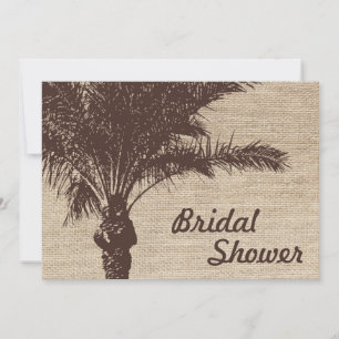 Burlap Palm Tree Brown Bridal Dusche Einladungen