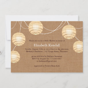 Burlap Party Lantern Babydusche Einladung