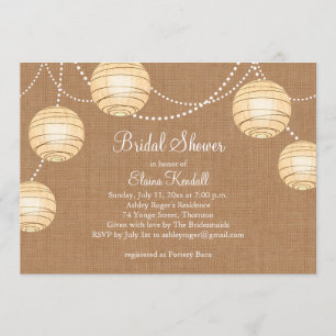 Burlap Party Lanterns Bridal Dusche Einladung