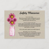Burlap Pink Floral Mason Jar Sicherheitsmaßnahmen Begleitkarte (Vorderseite)