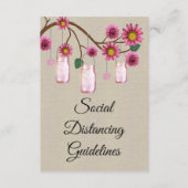 Burlap Pink Floral Mason Jar Sicherheitsmaßnahmen Begleitkarte (Vorderseite)