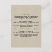 Burlap Pink Floral Mason Jar Sicherheitsmaßnahmen Begleitkarte (Rückseite)