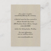 Burlap Pink Floral Mason Jars Wedding Details Begleitkarte (Rückseite)