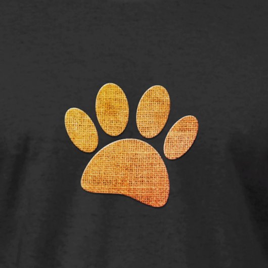 Burlap Print Dog Paw T-Shirt