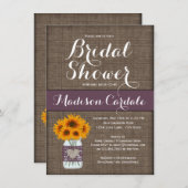 Burlap Print Mason Jar Bridal Dusche Einladungen (Vorne/Hinten)