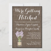 Burlap Print Mason Jar Rustic Wedding Einladungen (Vorderseite)