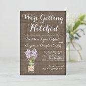 Burlap Print Mason Jar Rustic Wedding Einladungen (Stehend Vorderseite)