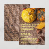 Burlap & Pumpkins - 3x5 Herbst-Party Einladung (Vorne/Hinten)