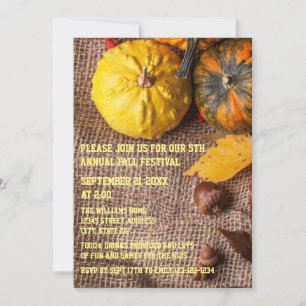 Burlap & Pumpkins - Herbst-Party Einladung