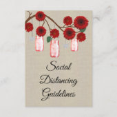 Burlap Red Floral Mason Jar Sicherheitsmaßnahmen Begleitkarte (Vorderseite)