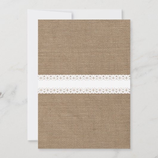 Burlap Red Gingham Bunting Probe Einladung (Rückseite)