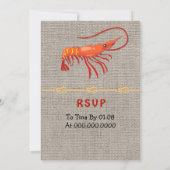Burlap Red Gingham Shrimp Boil Einladung (Rückseite)