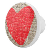 Burlap & Red Heart Niedlich Country Rustic Dresser Keramikknauf (Rechts)