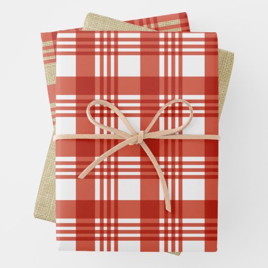 Burlap Red Kariert Geschenkpapier Set (Beispiel)