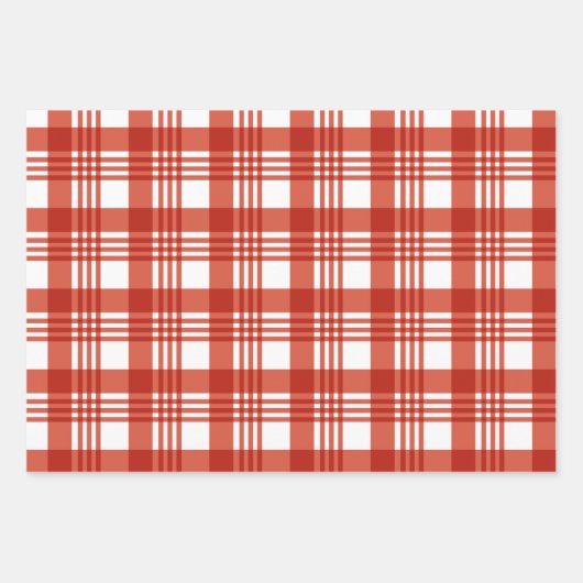Burlap Red Kariert Geschenkpapier Set (Vorderseite)