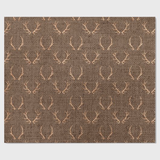 Burlap Reindeer Christmas Geschenkpapier (Flach)