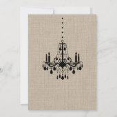 Burlap Restaurant Grand Opening mit Kronleuchter Einladung (Rückseite)