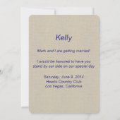 Burlap Rustic Blue Mason Jars Bridesmaid Card Einladung (Rückseite)