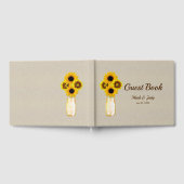 Burlap Rustic Gelbe Floral Mason Jar Wedding Gästebuch (Voll)