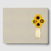 Burlap Rustic Gelbe Floral Mason Jar Wedding Gästebuch (Rückseite)