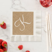 Burlap Rustic Initial | Hochzeitspapier Napkins Serviette (Beispiel)