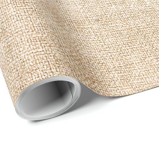 Burlap Rustic Khaki Tan Wrapping Paper Geschenkpapier (Rolleneckpunkt)