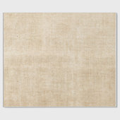 Burlap Rustic Khaki Tan Wrapping Paper Geschenkpapier (Flach)