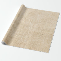 Burlap Rustic Khaki Tan Wrapping Paper