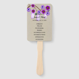 Burlap Rustic Lila Floral Mason Jars Wedding Fächer