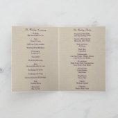 Burlap Rustic Lila Mason Jars Programmkarte Programm (Innenseite)