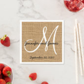 Burlap Rustic Monogram Paper Napkins Serviette (Beispiel)