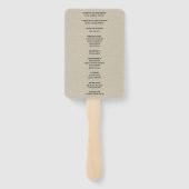 Burlap Rustic Orange Floral Mason Jars Wedding Fächer (Rückseite)