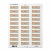 Burlap Rustic Orange Mason Jar Address Labels (Vorne)