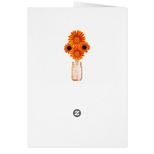 Burlap Rustic Orange Mason Jars Danke Karte (Hinten)