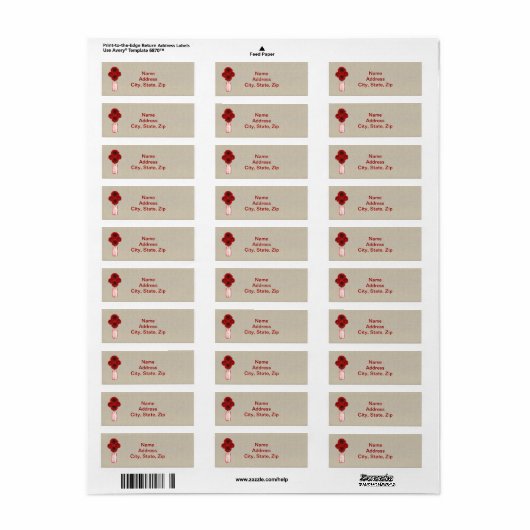 Burlap Rustic Red Mason Jar Address Labels (Vorne)